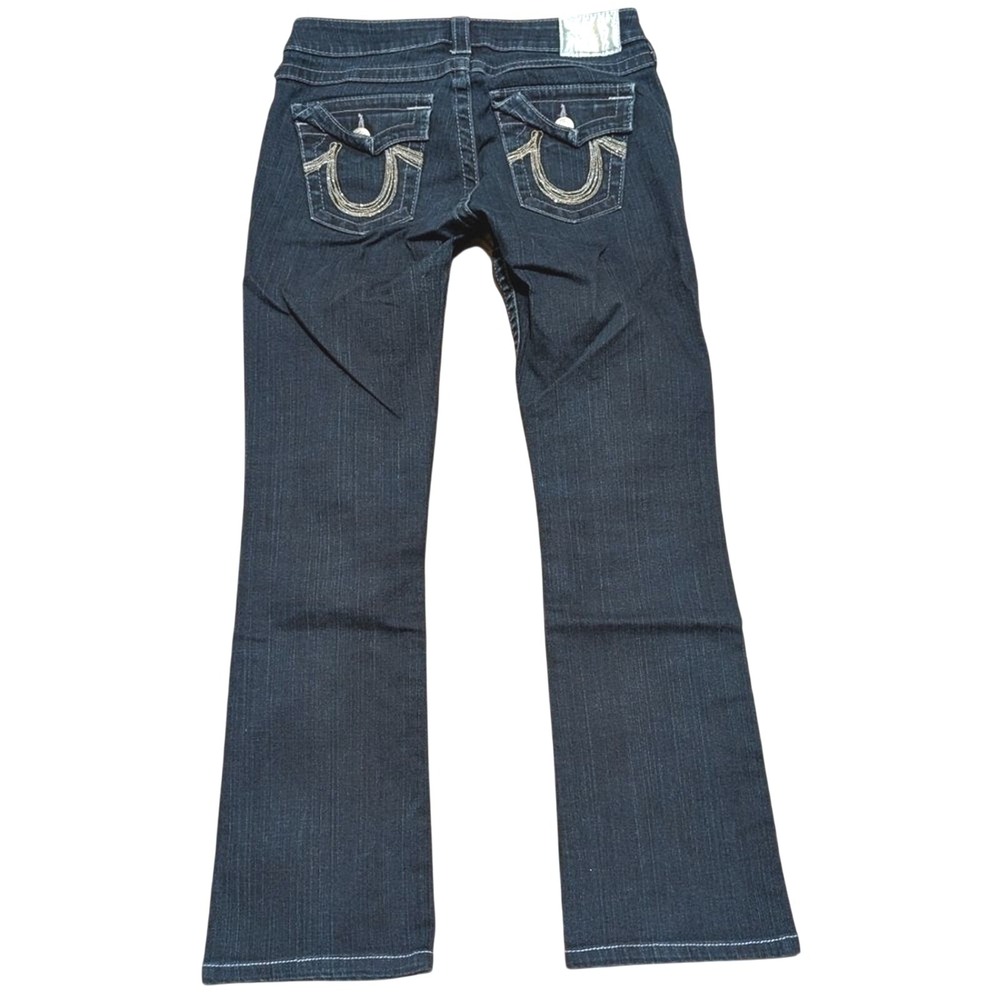 True Religion 27 Bootcut Jeans Chain Silver Bling Pockets Denim Pants Made‎ USA